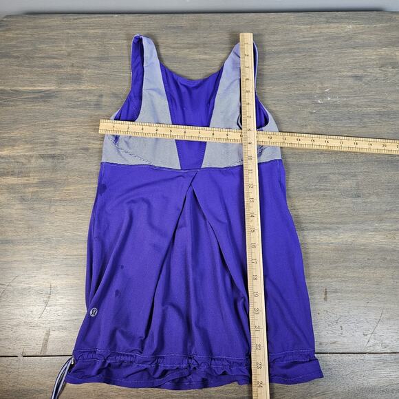 Lululemon Run: Ta Ta Topper Tank Top Cool Breeze Wee Stripe Bruised Berry Size 4 - Picture 6 of 6
